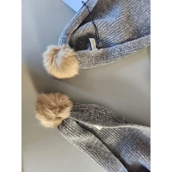 NWT PAUL SMITH Pom Pom Lambswool Scarf Grey 9'' x 66'' - Picture 10 of 11